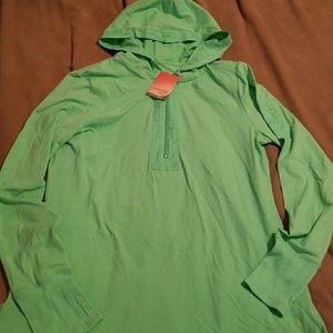 NWT Ladies hooded quarter zip jacket